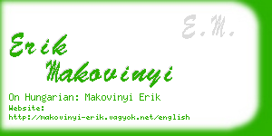 erik makovinyi business card